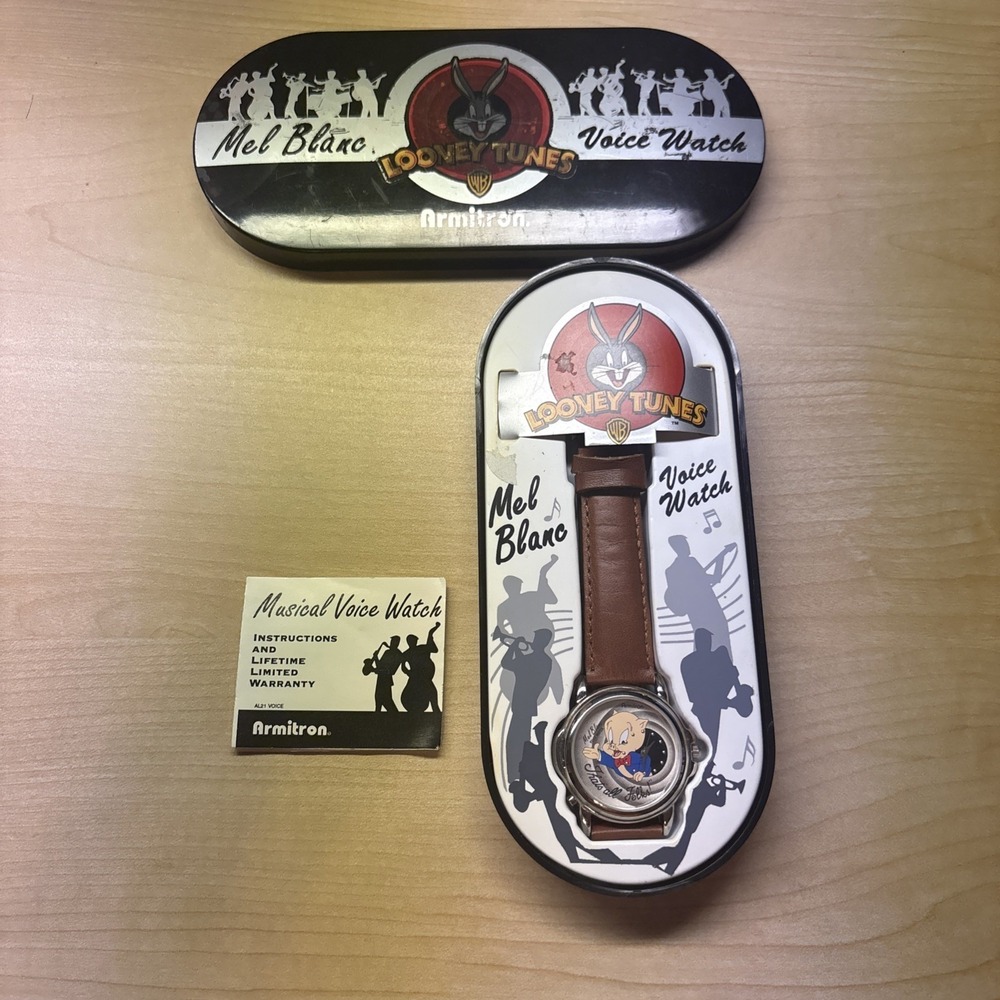 Armitron Looney Tunes That's All Folks Talking Mel Blanc Voice Porky Pig Watch